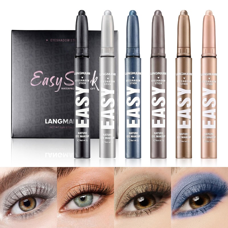 flintronic Eyeshadow Stick Matte Shimmer Eyeshadow Pack of 6