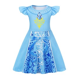 AmzBarley Little Girls Nightgowns Princess Cinderella Pajamas Nightdress for Kids Girls' Sleepwear Cinderella Nightgown Flutter Sleeve Nightie Night Dress Sleep Gown Blue Size 5T(4-5Years)