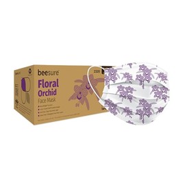 BeeSure BE2320 Floral Face Masks, Orchid Lavender (Pack of 50)