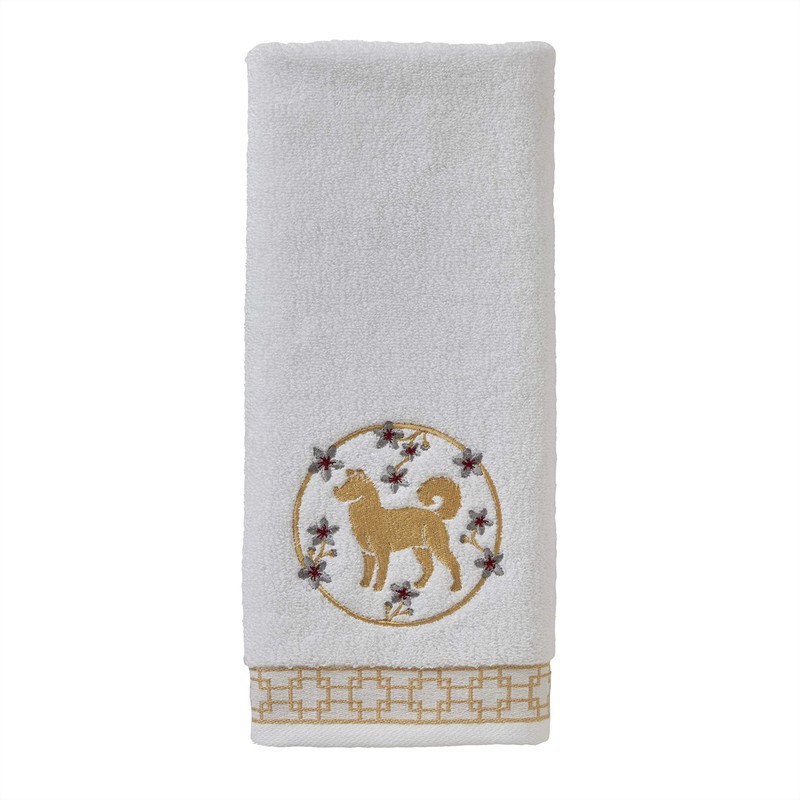 SKL Home Vern Yip Zodiac Dog Hand Towel Set, White