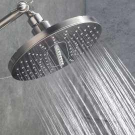 BRIGHT SHOWERS New 2 Spray Settings Fixed 6.3'' Rain Showerhead -Brushed Nickel PSH2320-02