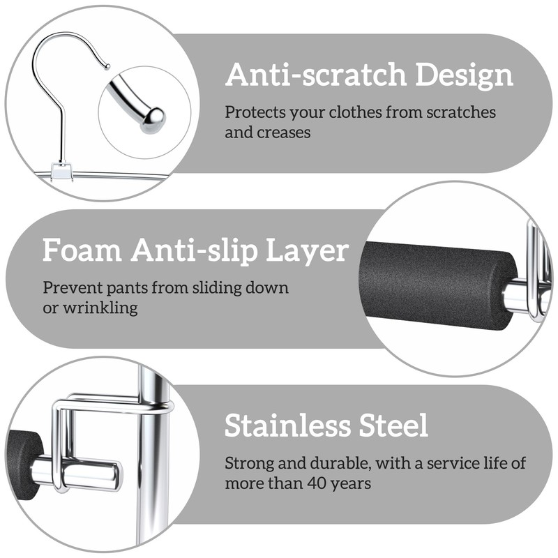 SINDAX Pants Hangers Space Saving - 6Pack, 5 Layers Space