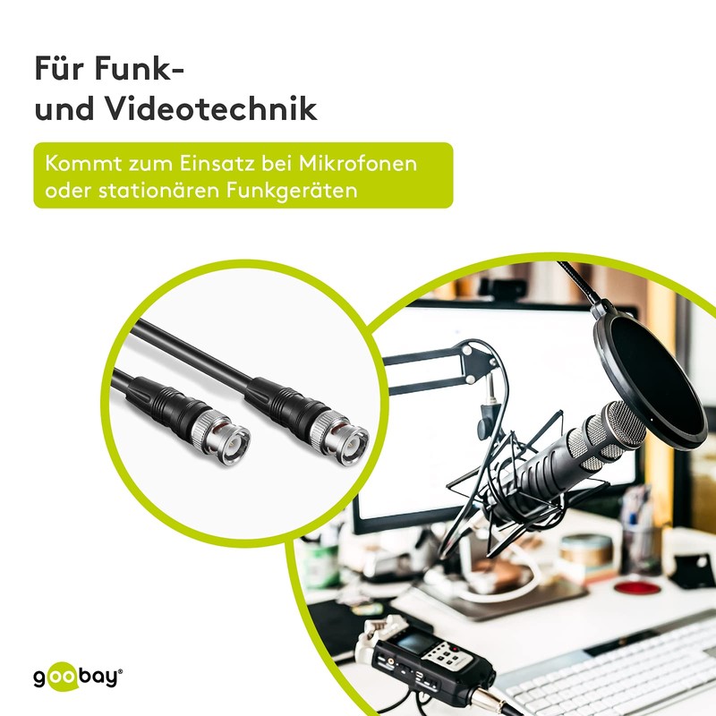 Wentronic AVK 176-200 2.0m Audio Video Cable BNC Plug to