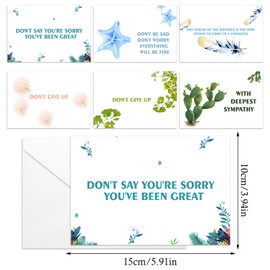 Sympathy Cards，Set of 6 Different Style Sympathy Cards with White Envelopes，Thinking of You Cards, Sorry for Your Loss Cards，Condolence Cards，Sincere and Heartfelt Sympathy Condolence Wishes