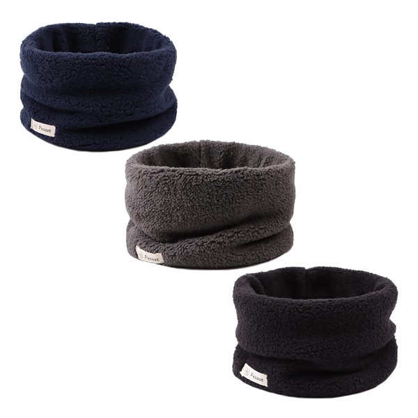 Zsedrut Fleece Warm Kids Scarf Thick Velvet Boys Girls Round