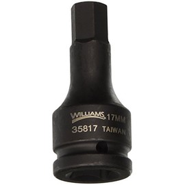Williams JHW35817 3/4-Inch Drive Impact Hex Bit Driver, 17mm , Black