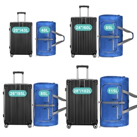 Dimayar Travel Duffle Bag for Men Women - Foldable Duffel Bag with Shoes Compartment - Overnight Bags Waterproof & Tear Resistant(65L,Navy Blue)