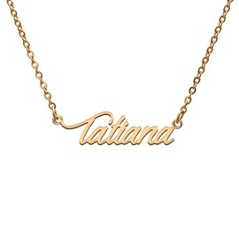 Tatiana Name Tag Necklaces for Her His Friends Familys Relationship Memory Jewelry Gift