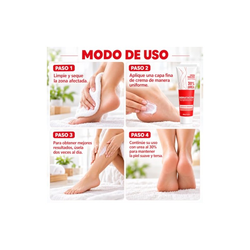 2PCS Cremas de Urea al 30% para Pies, Crema para
