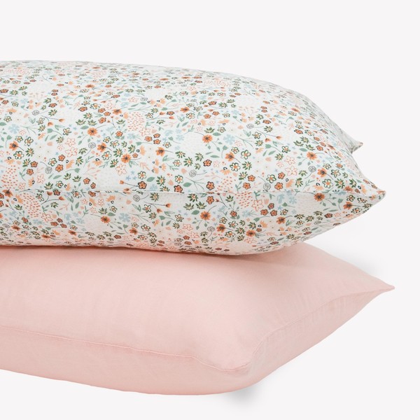 Little Unicorn Cotton Muslin Pillowcases, 2 Pack | Super Soft & Breathable | Toddlers & Kids Pillow Cases | Envelope Closure | Boys & Girls | 19” x 27” Standard Size Pillow| Petal Press