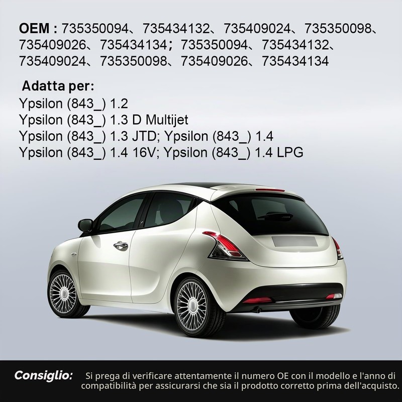 Gaogsiy Maniglie Cromate Anteriori per Lancia Ypsilon 2003-2011