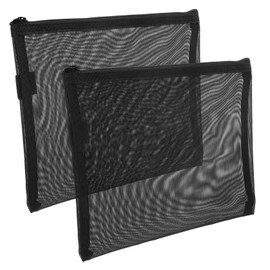 Gatuida 2Pcs Makeup Bag Compact Mesh Toiletry Bags with Zipper Closure for Travel Organizing Cosmetics Lipstick and Daily Essentials Lightweight and Portable Pouch for Women