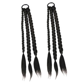 Baluue 2pcs Braided Ponytail Extension Wig Women Hair Extensions Ponytail Hair