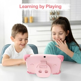 Trayoo Kids Tablet 7 inch Toddler Children Learning Tablet with WiFi, Parental Control, Education Learning Apps, Yutube, Tablets for Toddlers Ages 3 to 14 (Pink)