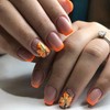 EYZOTSF Thanksgiving Press on Short Square Nails Acrylic Fall False