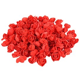 120 mini cabezas de espuma de 1.3 pulgadas, rosas pequeñas para manualidades, flores de espuma a granel, flores artificiales para decoración de pasteles, corona de boda decoración de álbumes