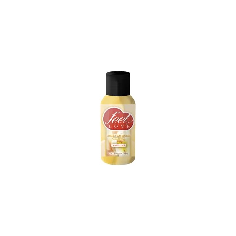 Aceite térmico comestible para masaje de 25ml (Vainilla)
