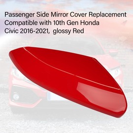 Moonlinks Compatible with 2016-2021 Honda Civic Passenger Side Mirror Cover Replacement,Red Mirror Cap for 10th Gen Civic,2019-2022 Insight,Right Side(1PC)