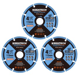 KEENTECH 4 1/2 x 7/8 Inch Diamond Cut Off Wheel for Metal Cutting, Compatible with Angle Grinder（3-Pack