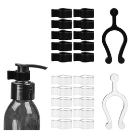 WIizyzfhy 20pcs Leakproof Cosmetic Dispenser Pump Lock Clip Accessory – PP Material,Clamp for Lotion Shampoo Cleansing Oil Bottles – Home Travel & Camping Friendly （Black+White）