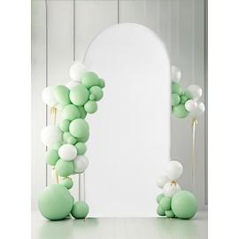 TRWWELL 6ft Wedding Arch Cover White Spandex Fitted 2-Sided Wedding Arch Stand Covers Round Top Arch Backdrop Cover for Birthday Party Ceremony Banquet Baby Shower Decoration