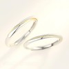 Nicoiro NSPR141 Pair Ring, Gold Line, Thin S925, Matching Couple,