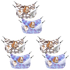Aswalling 6 Pieces Guinea Pig Rat Hammock Guinea Pig Hamster Ferret Hanging Hammock Toys Bed for Small Animals Small