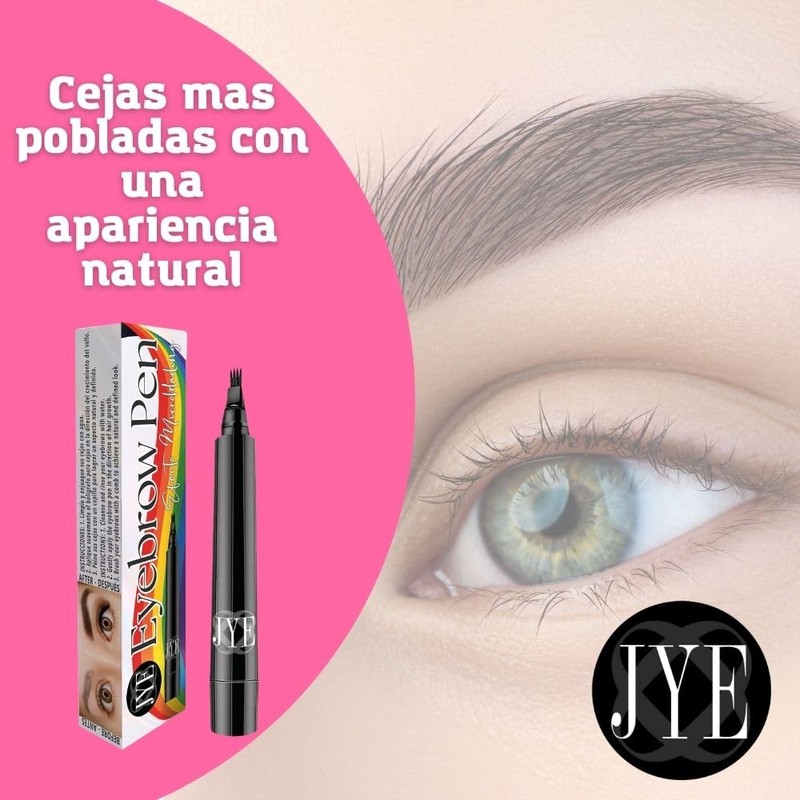 Lapiz de Cejas, boligrafo efecto microblading, cejas abundantes. Color Negro,