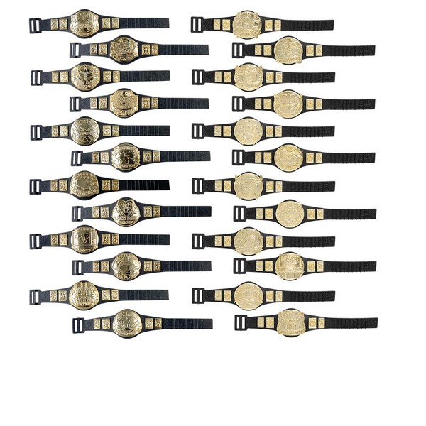 Complete Set of 24 Championship Belts for Wrestling Action Figures