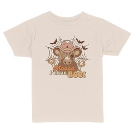 Moo I Mean Boo Toddler Kids T-Shirt 4T Natural