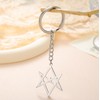 EUEAVAN Unicursal Hexagram Symbol Keyring 6-Pointed Star Key Ring Occult