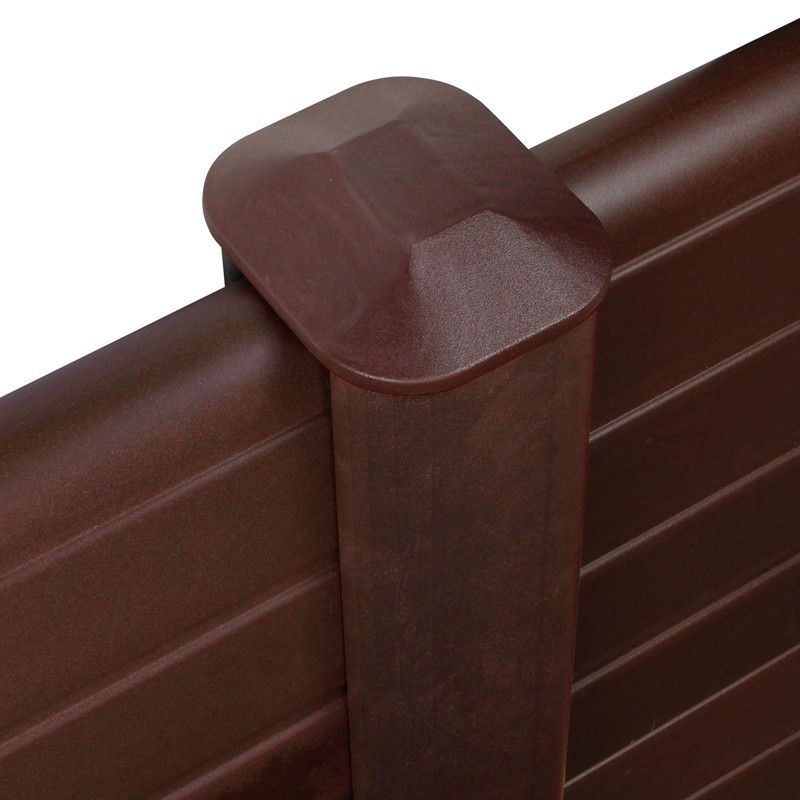 Walnut, Flat Cap for Composite Fence Post of Plastic Eco