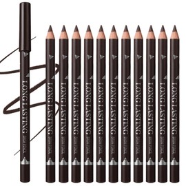 Eyebrow Pencils Set, 12 PCS Dark Brown Eyebrow Eyeliner Pencisl Set, Waterproof Brow Pencils, Easy Makeup Eyeliner Pencils, Natural Looking Long-Lasting Eye Brow Pencils, Eyebrow Pencils Dark Brown