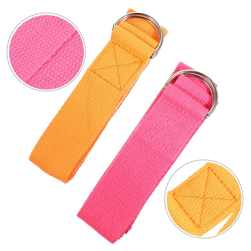 KOMBIUDA 2pcs Yoga Stretch Strap 1.8m Nonelastic Pilates Band for