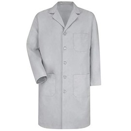 Red Kap Men's Exterior Pocket Original Lab Coat, Light Grey, 40