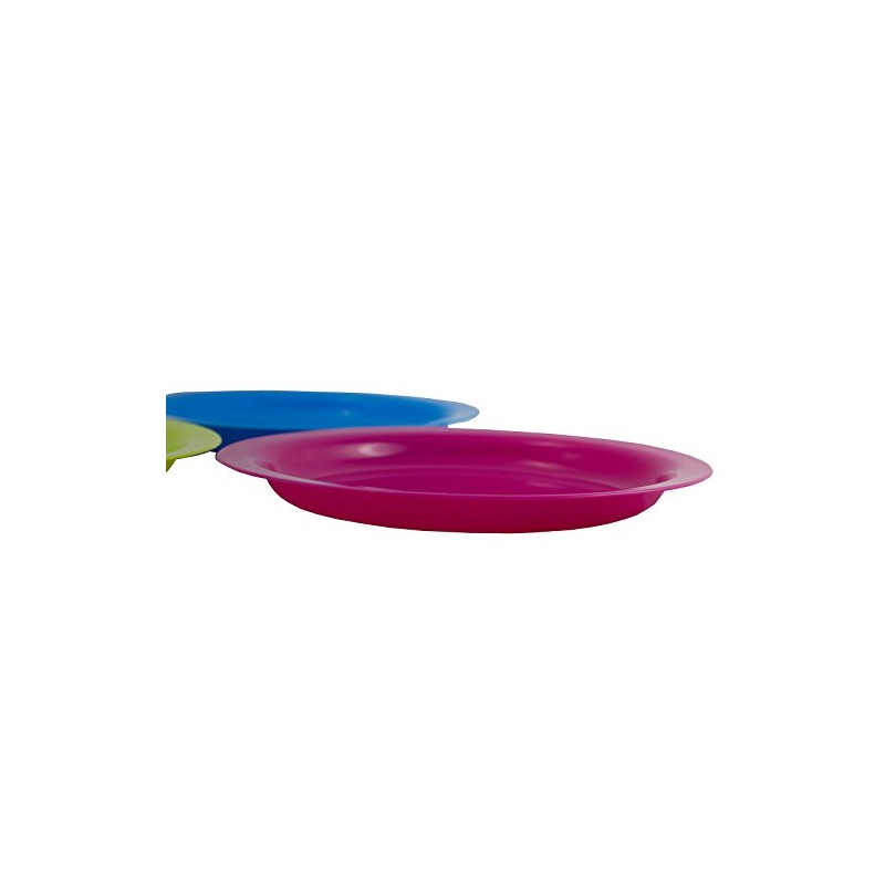 Pack of 15 Solid Plastic Plates – Assorted Colours