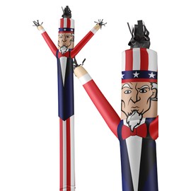 LookOurWay Air Dancers Inflatable Tube Man Attachment - 20 Feet Tall Wacky Waving Inflatable Dancing Tube Guy for Business Promotion (Blower Not Included) - 4th of July Patriot Theme - Uncle Sam