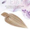 Elailite Hairpiece Real Hair Topper with Piny Toupee Women 25
