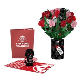 Lovepop Valentines Day Card for Her, Him - 3D Star Wars Greeting Pop-Up Cards - Bundle Darth Vader Bouquet and I am your Valentine Card - 10" x 7.5" and 5" x 7" - Blank Notecard & Envelope Included