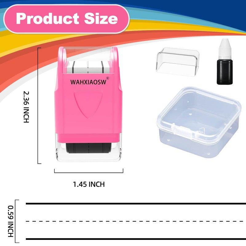 Handwriting Lines Stamp Roller Self-Inking Line Rolling Stamps Handwriting Practice
