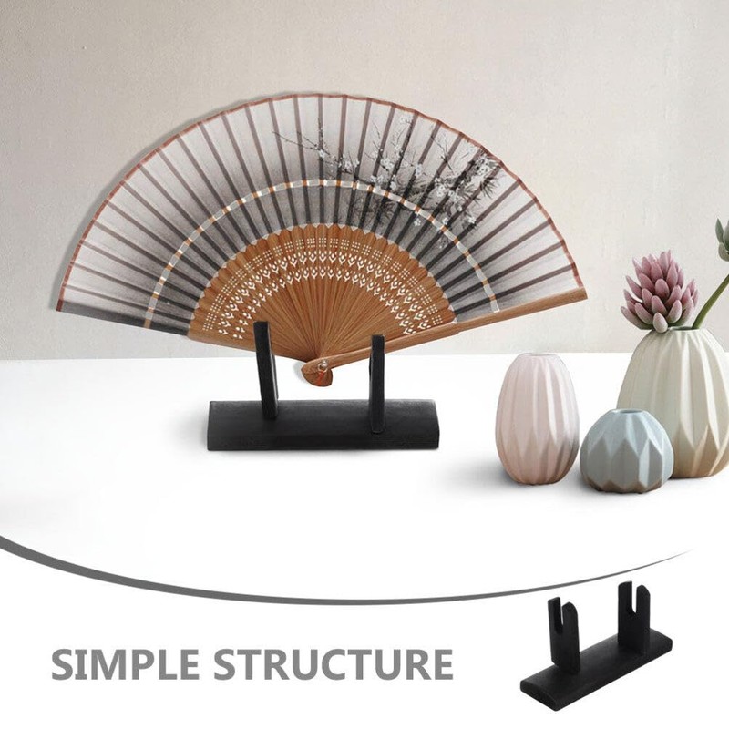 Alipis 2pcs Bamboo Folding Fan Stands - Elegant Japanese and