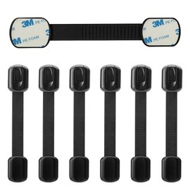 New Version| 6 Pack Cabinet Locks Baby Proofing| Child Proof Cabinet Locks| Baby Proofing Cabinets| Door Locks for Kids Safety| Fridge Lock Cabinet Lock| Drawer Locks Baby Proofing (6 Pack Black)
