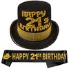 21st Birthday Celebration Bundle - Hat, Sash, Decorations for Men's