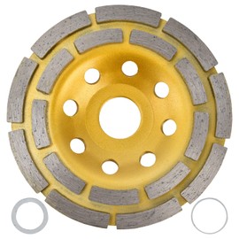 Diamond Cup Wheel, Double Row Diamond Cup Wheel Diamond Grinding Cup Wheel for Concrete Stone Cement Marble, Cut Off, Abrasive Cutoff Wheels (115mm)