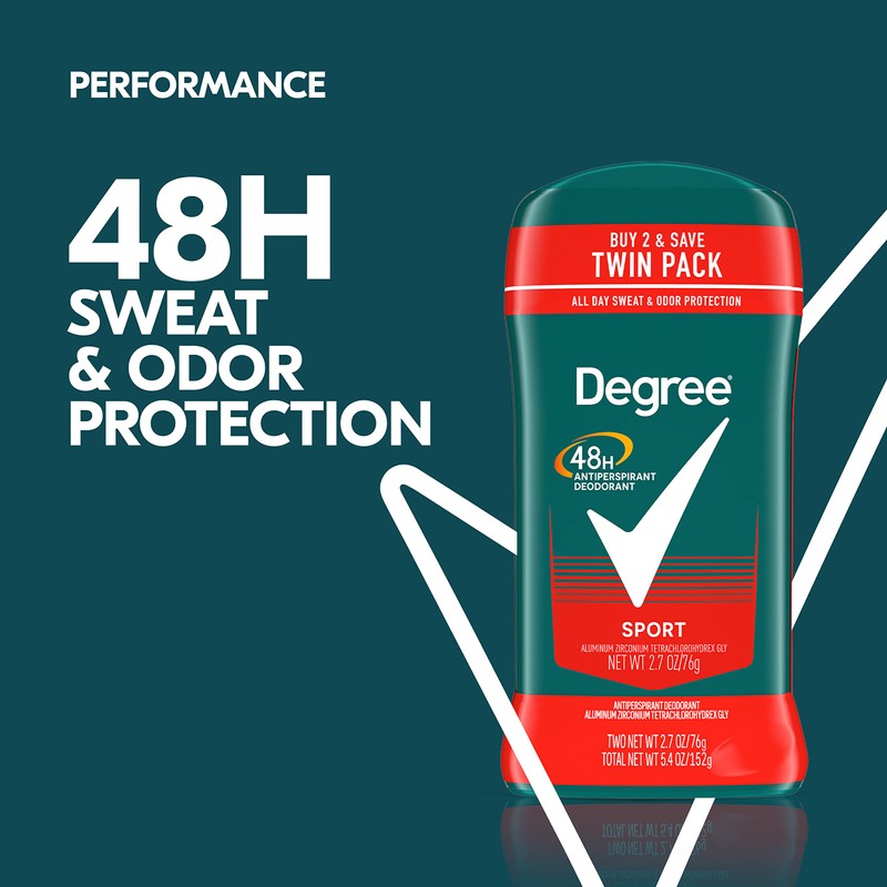 Degree Men Original Protection Antiperspirant Deodorant Sport Twin Pack 48-Hour