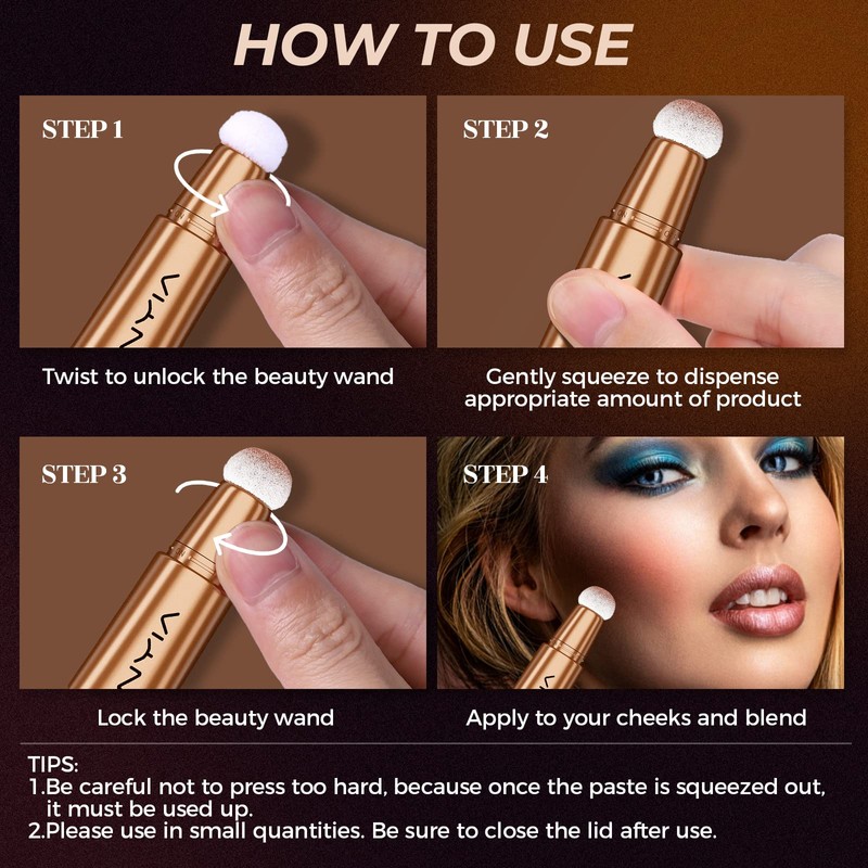 Contour Stick Liquid Blush Set, Cream Liquid Blush Stick, Contour