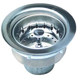 Stainless Steel Chrome Finish Drop-In Basket Sink Strainer, 3-1/2-Inch