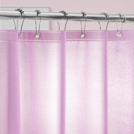 Seenus Dreamy Pink Glitter PEVA Shower Stall Curtain Long 48 x 78 inch, Waterproof Plastic Sparkle Shower Curtain Liner with Weighted Magnets, Bling Shimmery Bathroom Shower Curtain Rose Pink