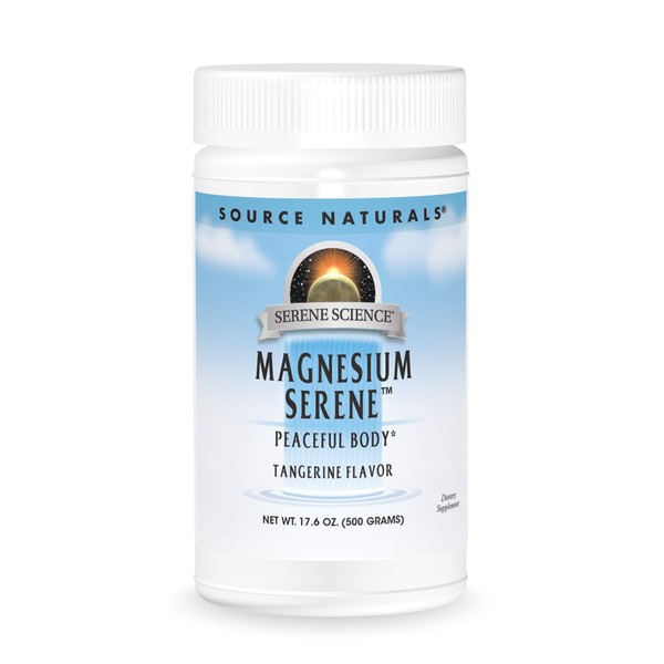Source Naturals Serene Science Magnesium Serene Tangerince Flavored, Peaceful Body, 17.6 Ounces