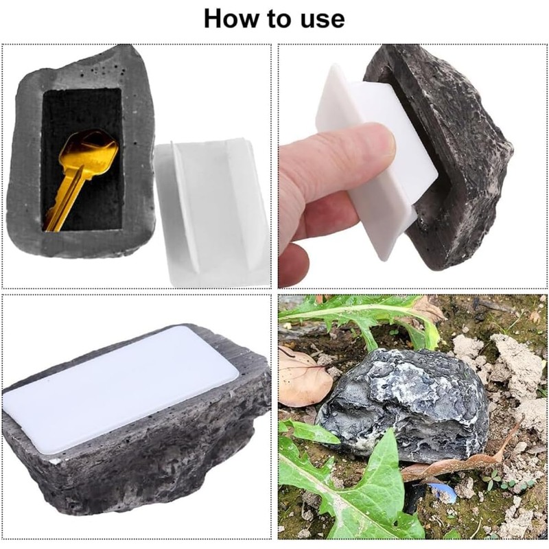 LBYHZS 2 Piezas Piedra Falsa para Ocultar Llaves, Guarda Llaves